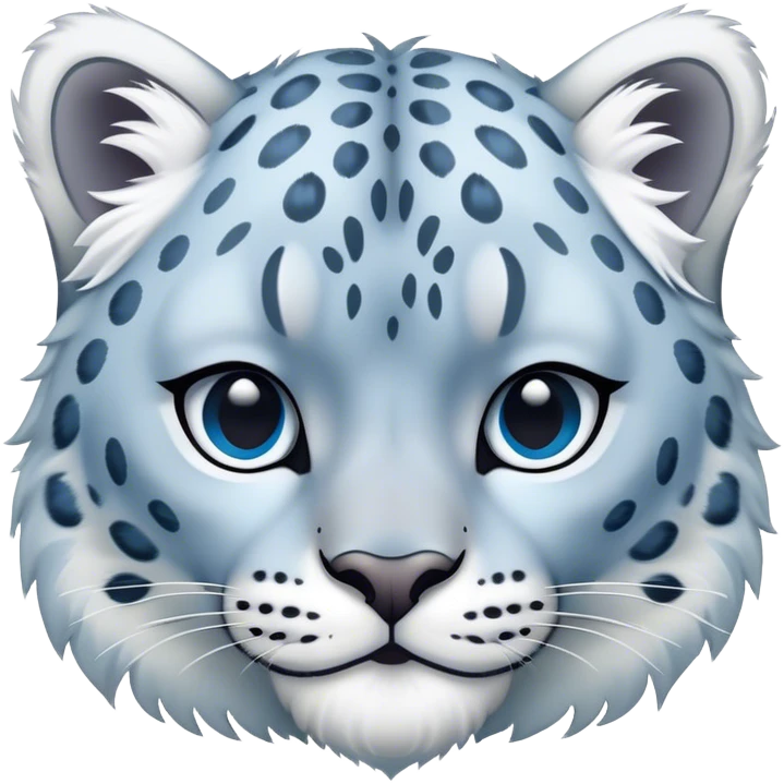 a pastel blue snow leopard emoji