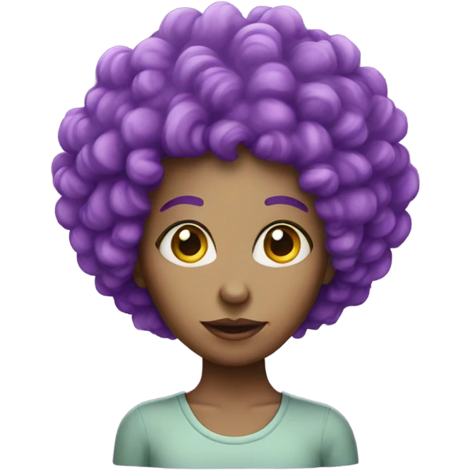 woman alien with purple curly hair emoji