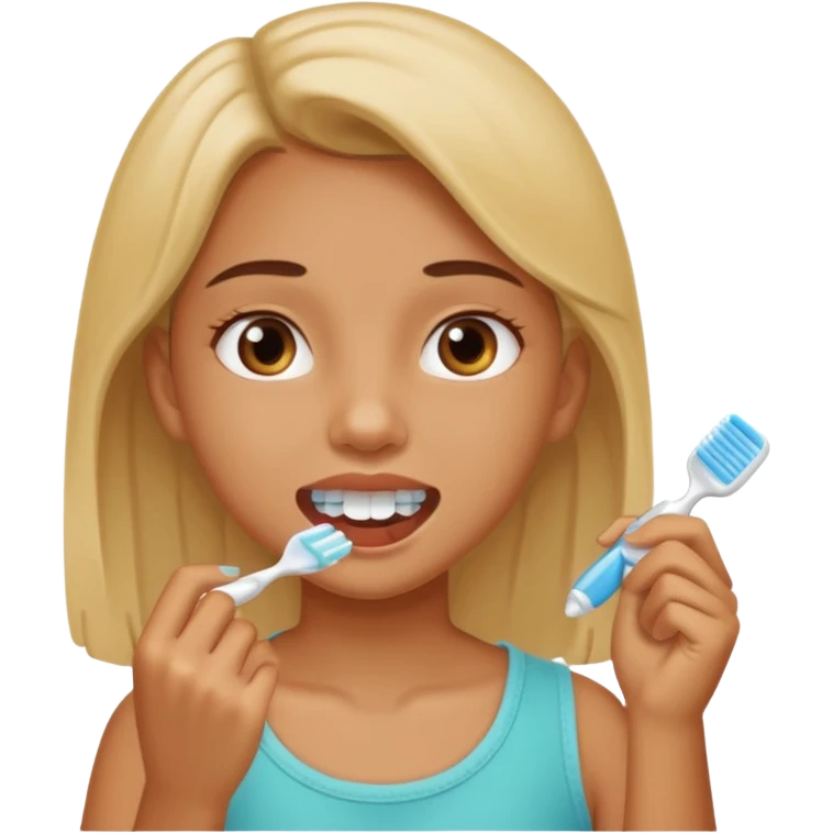 Girl cepillándose los dientes emoji