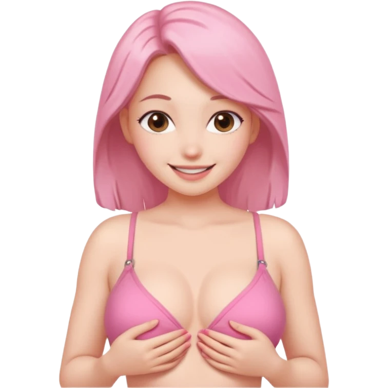 Girl doing this👉🏻👈🏻 while her really big boobs with pink nipples Exposed  without bra emoji