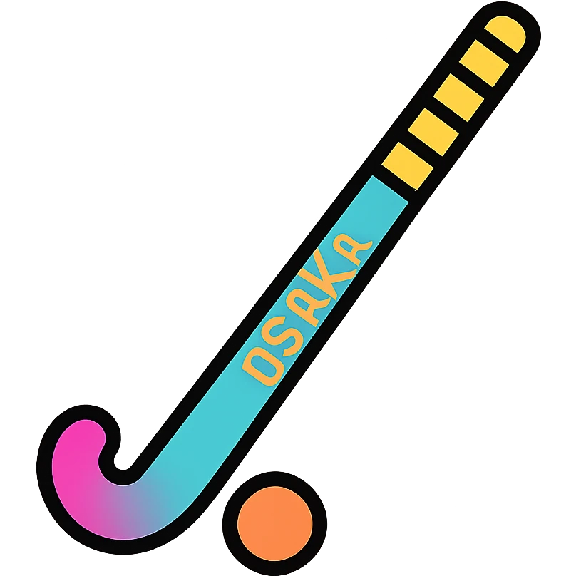 Osaka hockey stick, angled view, minimal shadow emoji