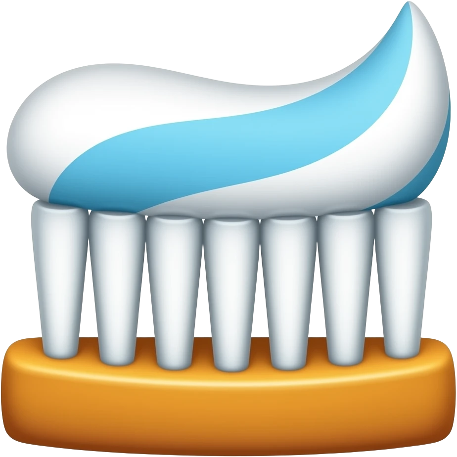 toothbrush with toothpaste on emoji