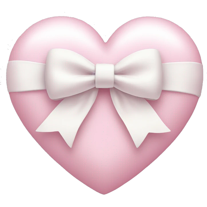 Pastel pink heart with white bow emoji