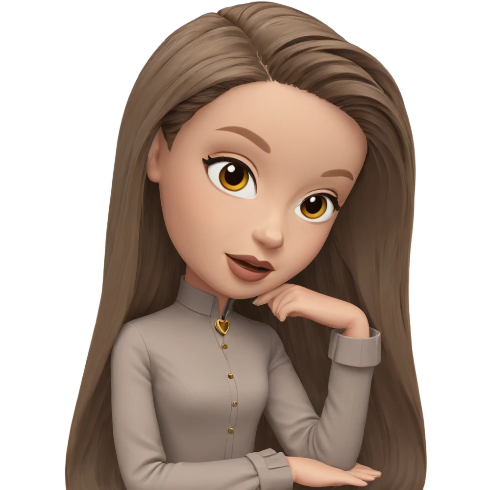 elegant girl with brown hair emoji