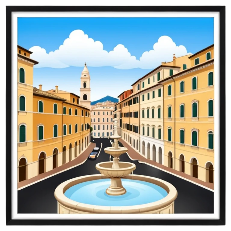 piazza di spagna with barcaccia view from up above
no square style no frame png style 
no squared only building emoji