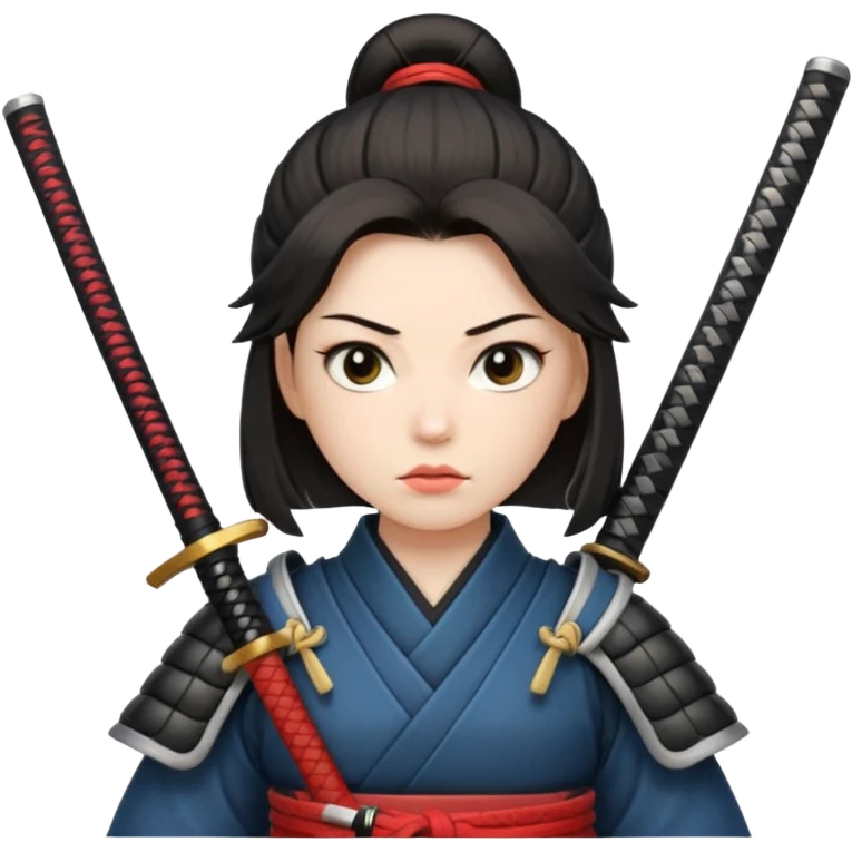 lady samurai holds katana emoji