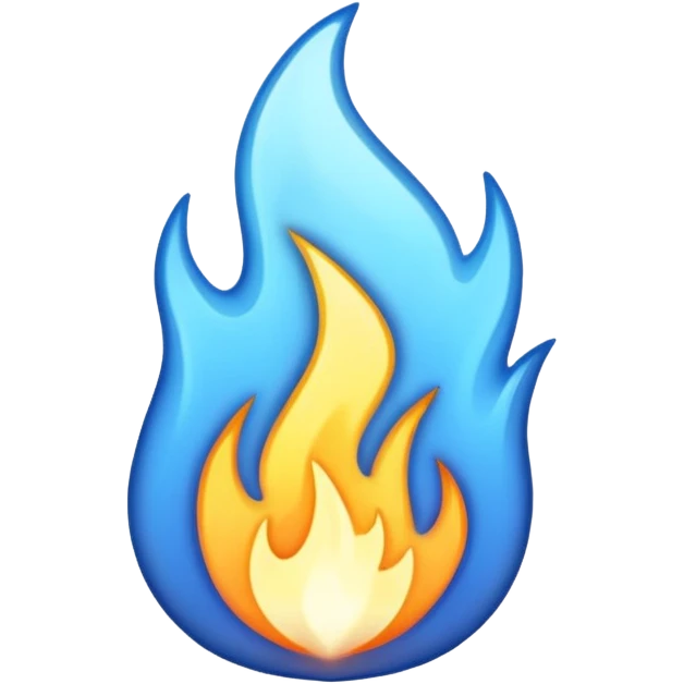 I need a realistic blue flame spreading emoji emoji