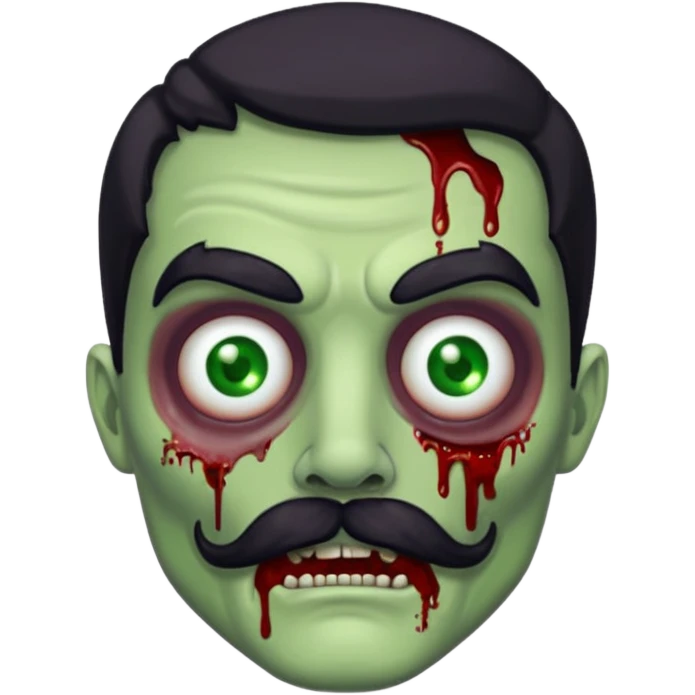 zombie with black mustaches emoji