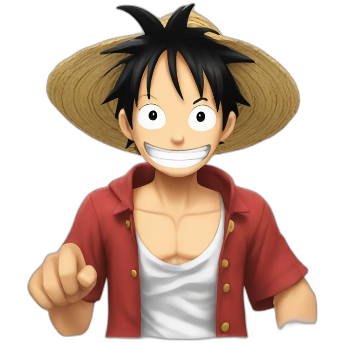 Luffy saying hi emoji