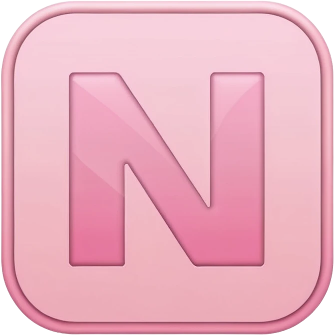 Netflix aesthetic "N" logo in pastel pink emoji