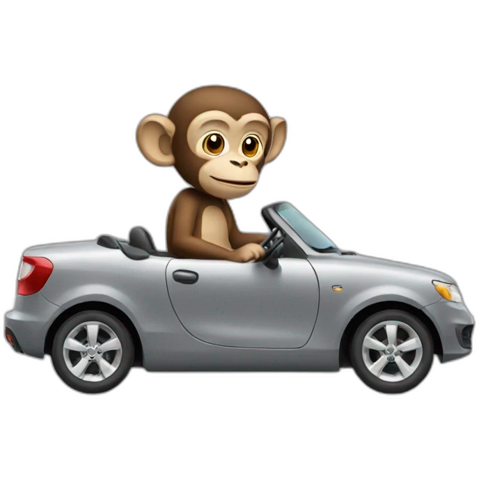 monkey-driving-gray-car emoji