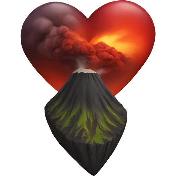 volcano heart emoji