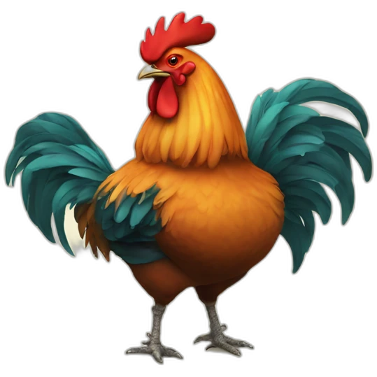fat rooster emoji