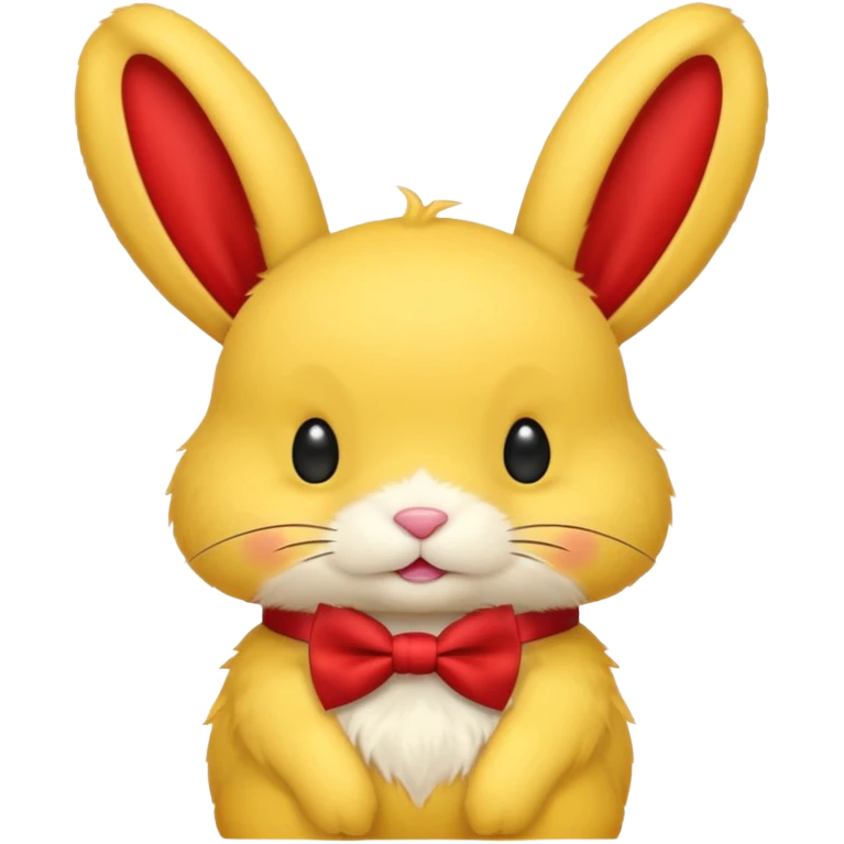 yellow bunny with red bowtie emoji