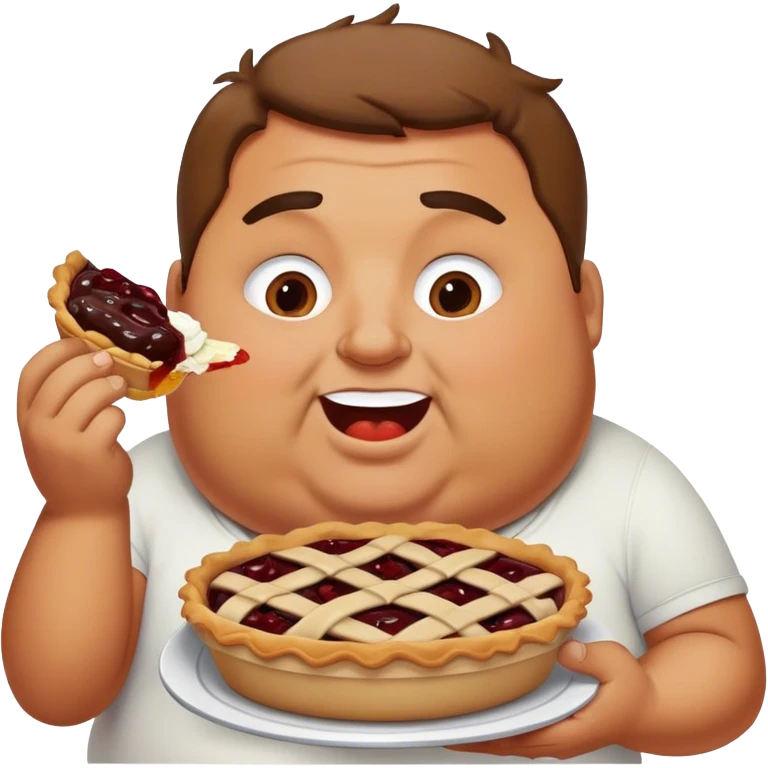 Fat man eating a pie  emoji
