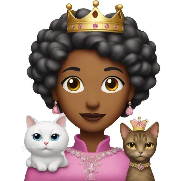 queen with pink cat  emoji