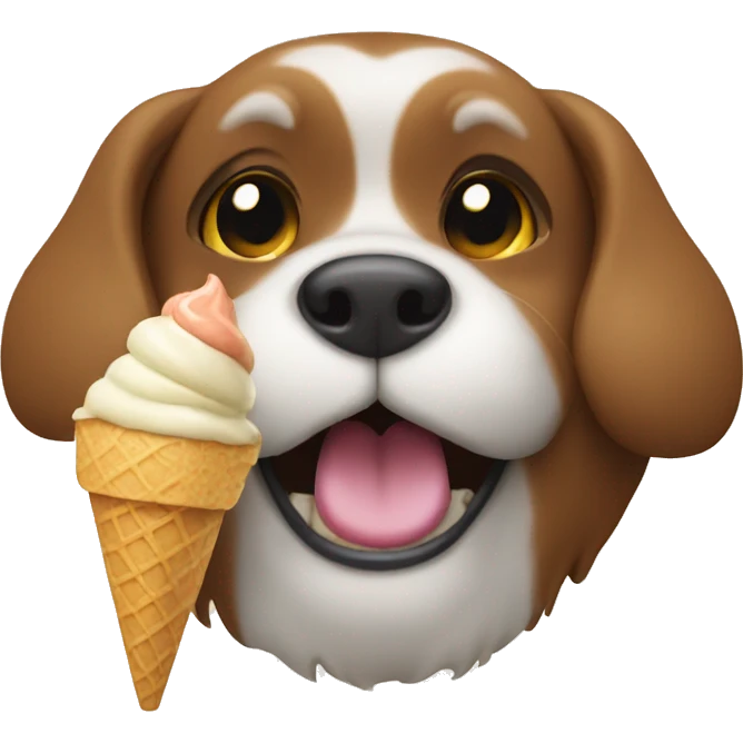 dog eating ice cream emoji
