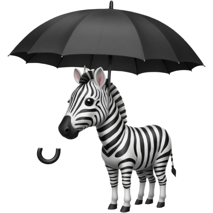 zebra with umbrella closeup view emoji
