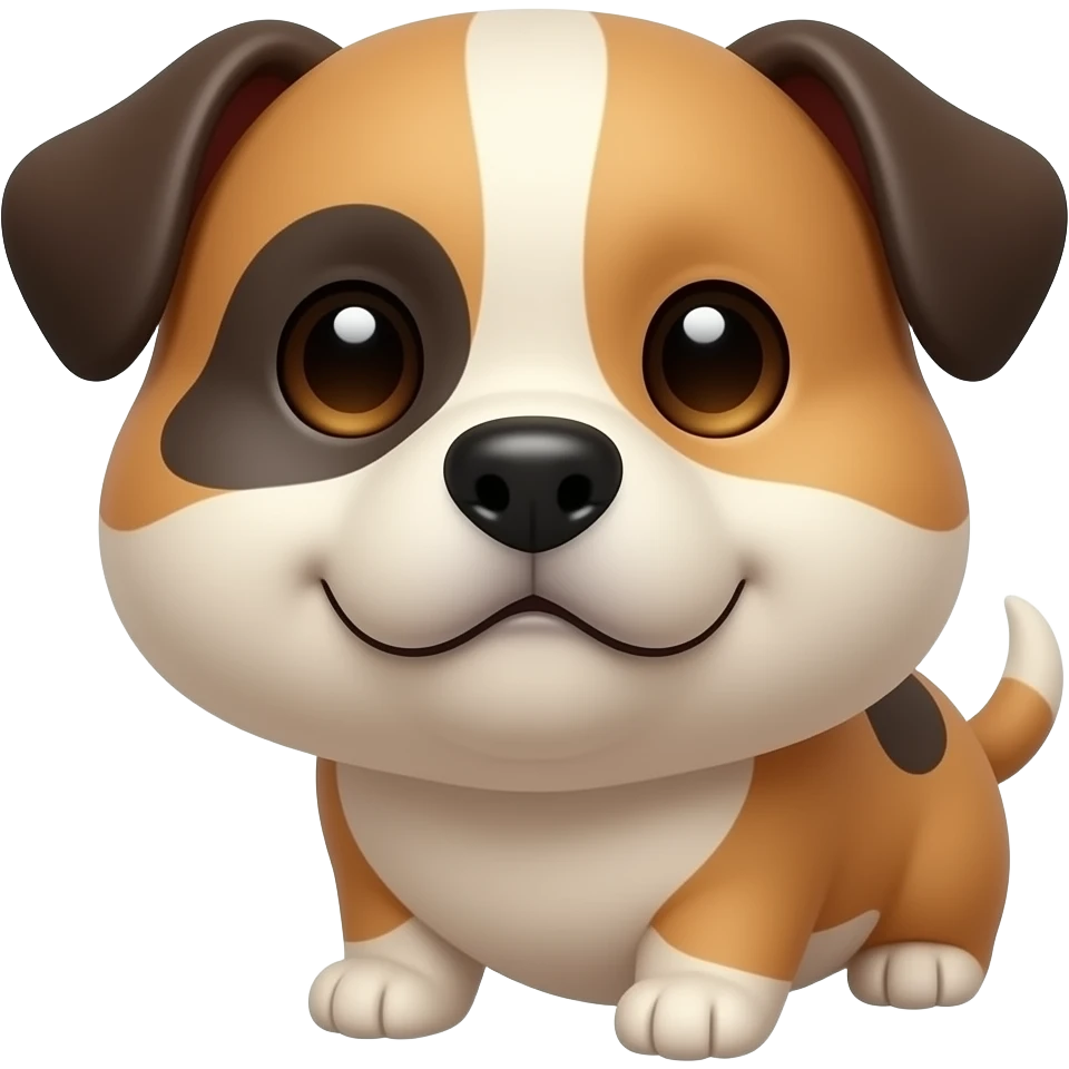 chubby dog  face with half body close up emoji