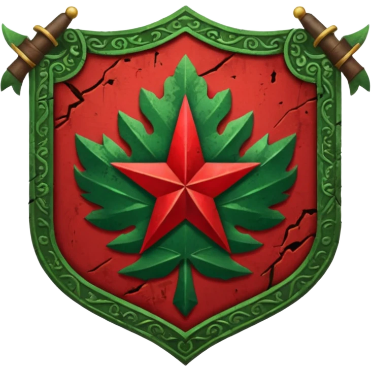 green and red war banner emblem emoji