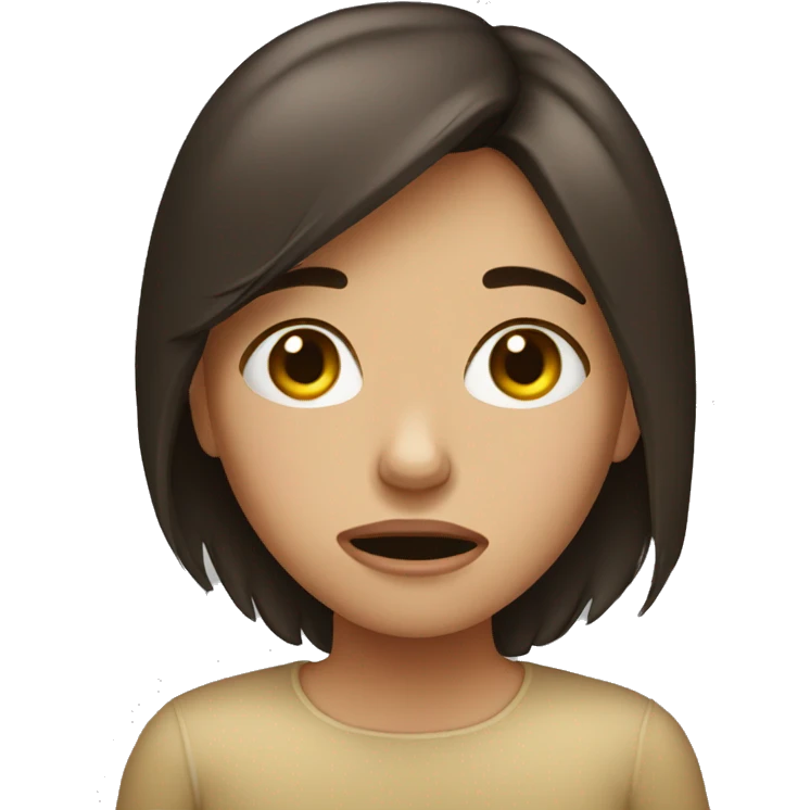 Crying brunette girl emoji