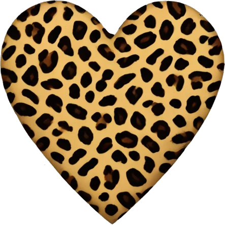 leopard print heart emoji
