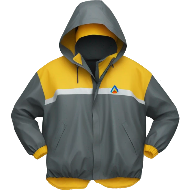 waterproof garment branded with k-way logo without a face just the garment wet emoji