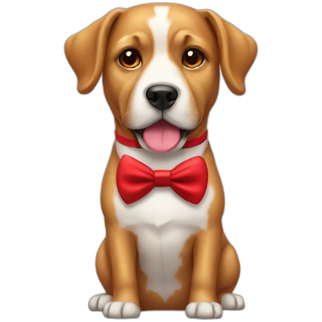 Dog with a red bowtie emoji