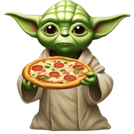 Yoda qui mange une pizza  emoji