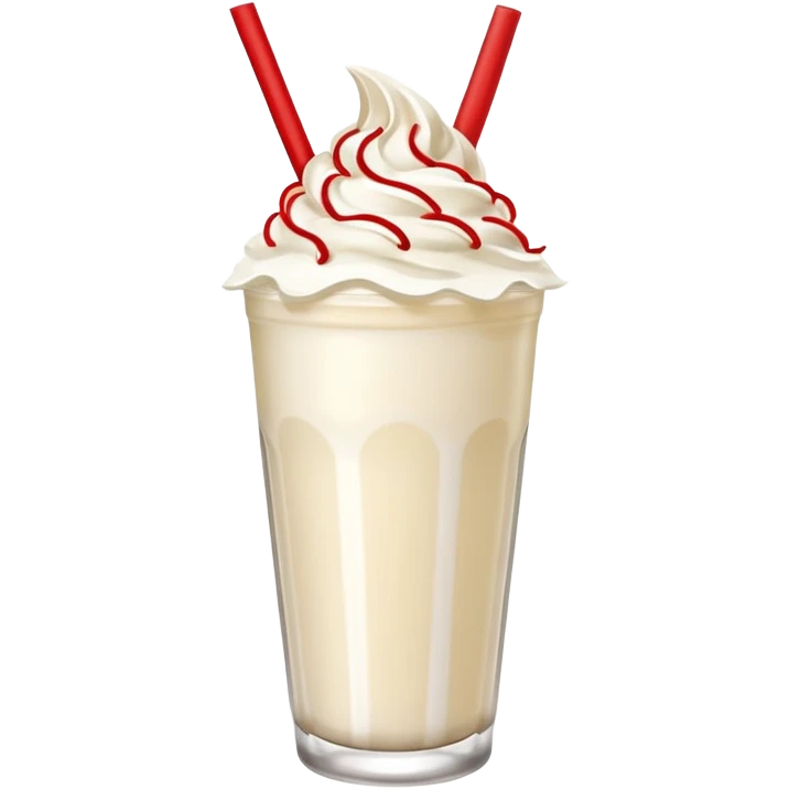 milkshake with whipped cream and red straw on top emoji