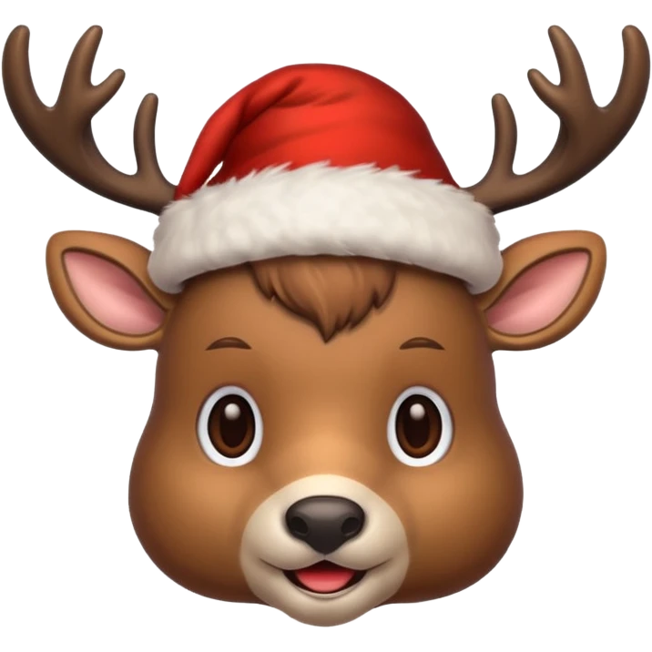 deer with christmas hat emoji