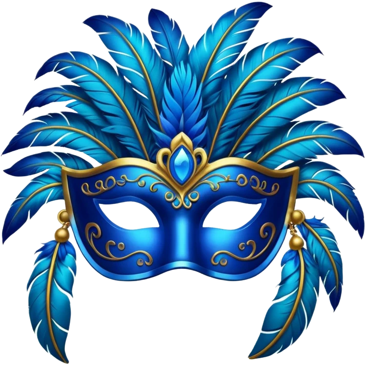 karnaval maskesi mavi emoji