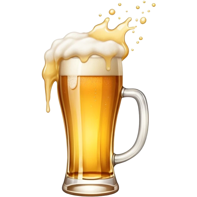 Glass of beer with foam spilling over emoji