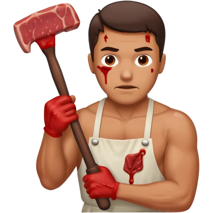 Guy beating meat with hammer emoji