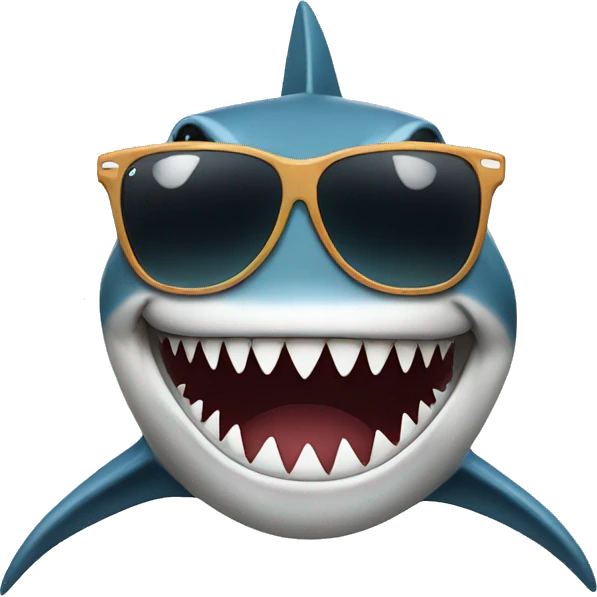 Shark with sunglasses  emoji