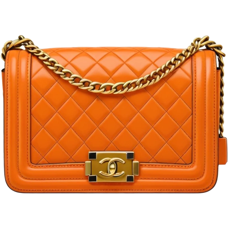 chanel le boy orange color bag emoji
