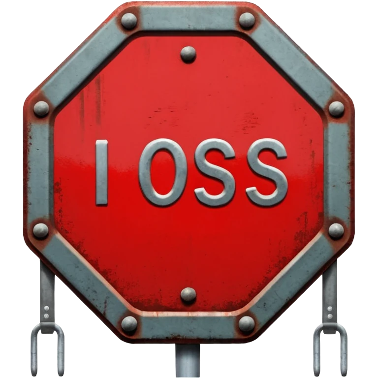 red, road sign, hexagonal, with the inscription SANCTIONS emoji