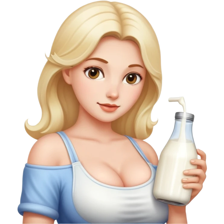 Chica con tetas grandes saliendo leche  emoji