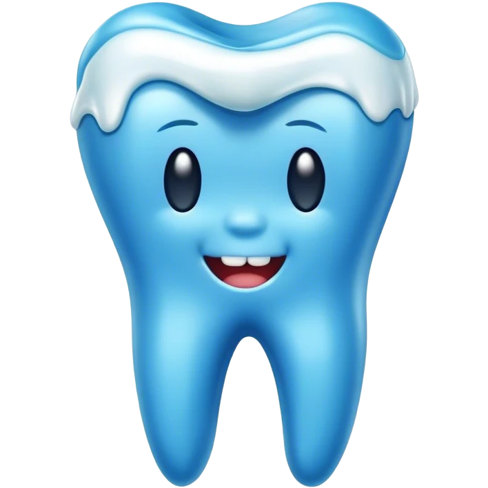 Tooth made of blue wax emoji