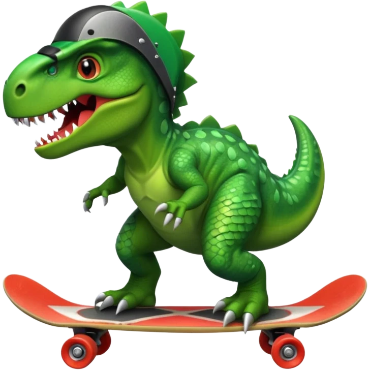 dinosaor with skateboard helmet emoji