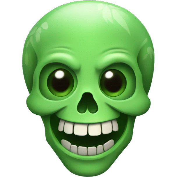 happy green skull emoji