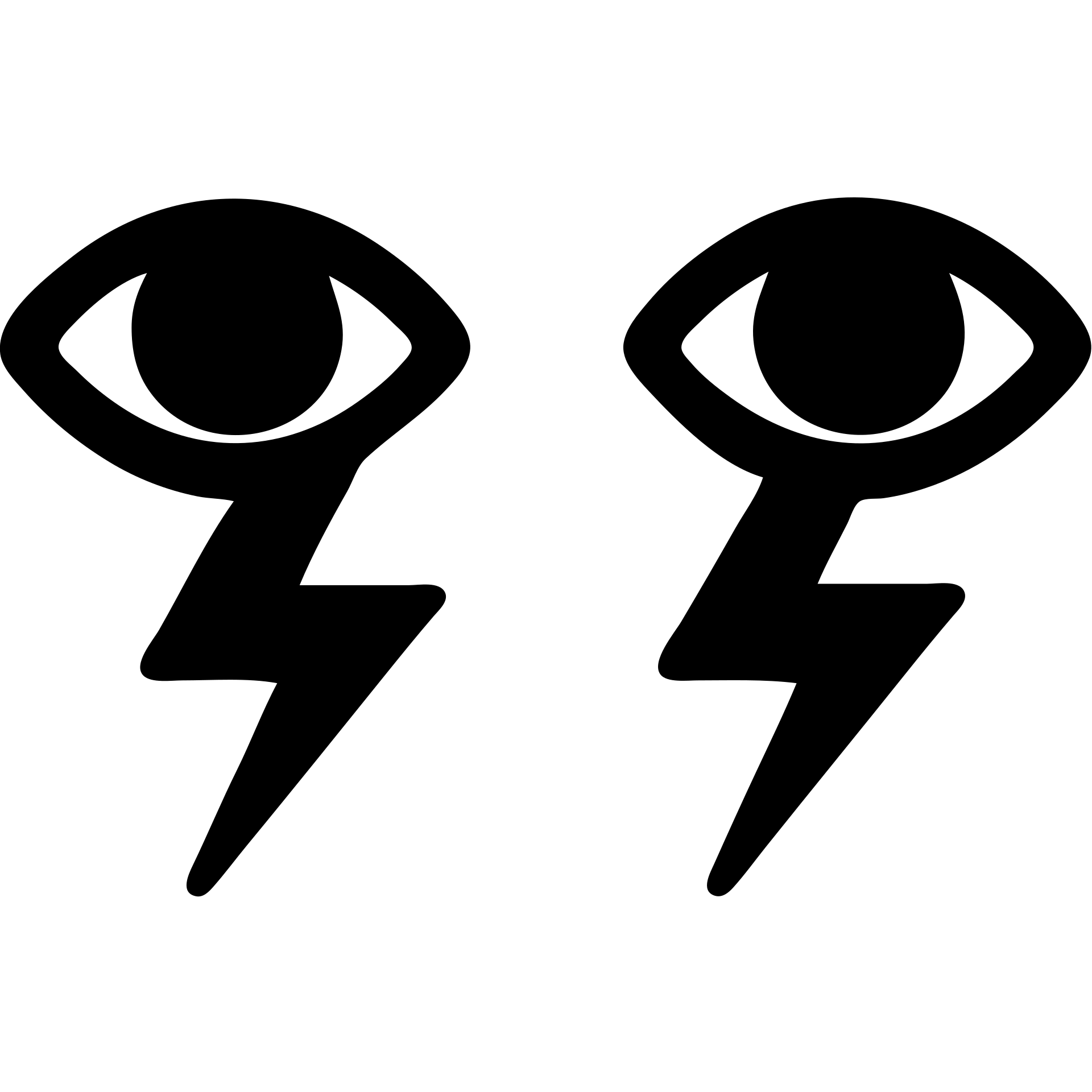A pair of eyes shooting lightnings, icon, solid emoji