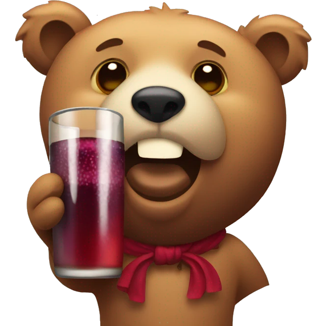Bear with mulled wine  emoji