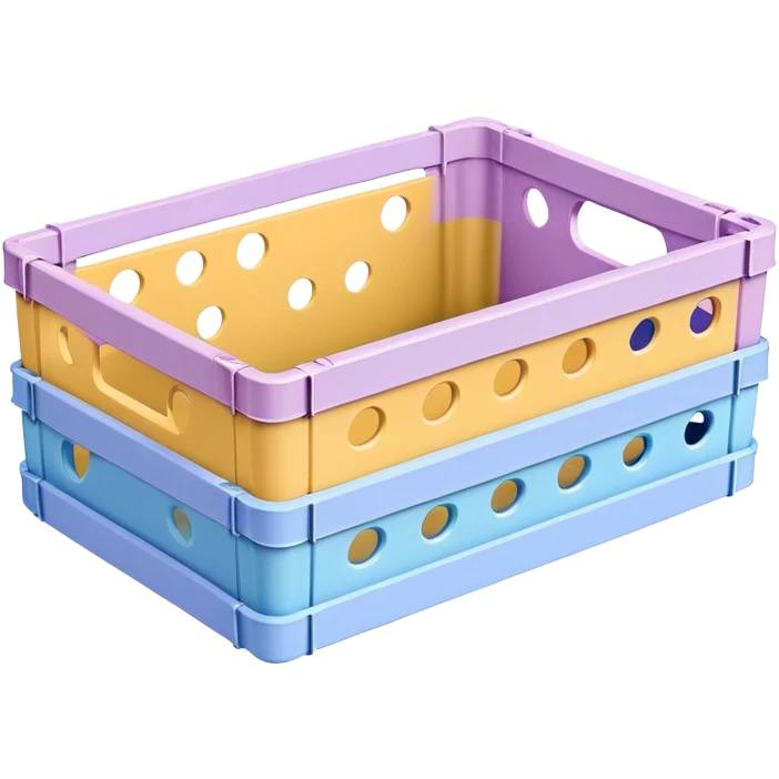 plastic pastel crate with holes from scandinavian brand hay emoji