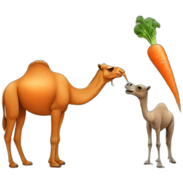 carrot eating camel eating carrot eating emoji
