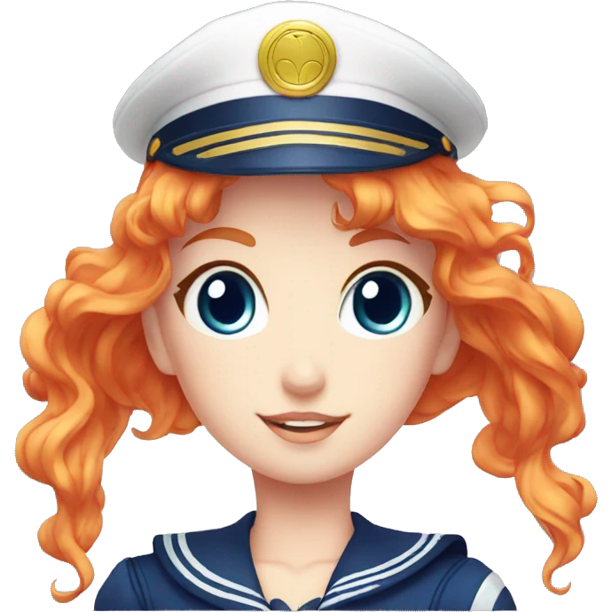 Sailor Moon with Firetruck-Red hair and blue eyes.  emoji