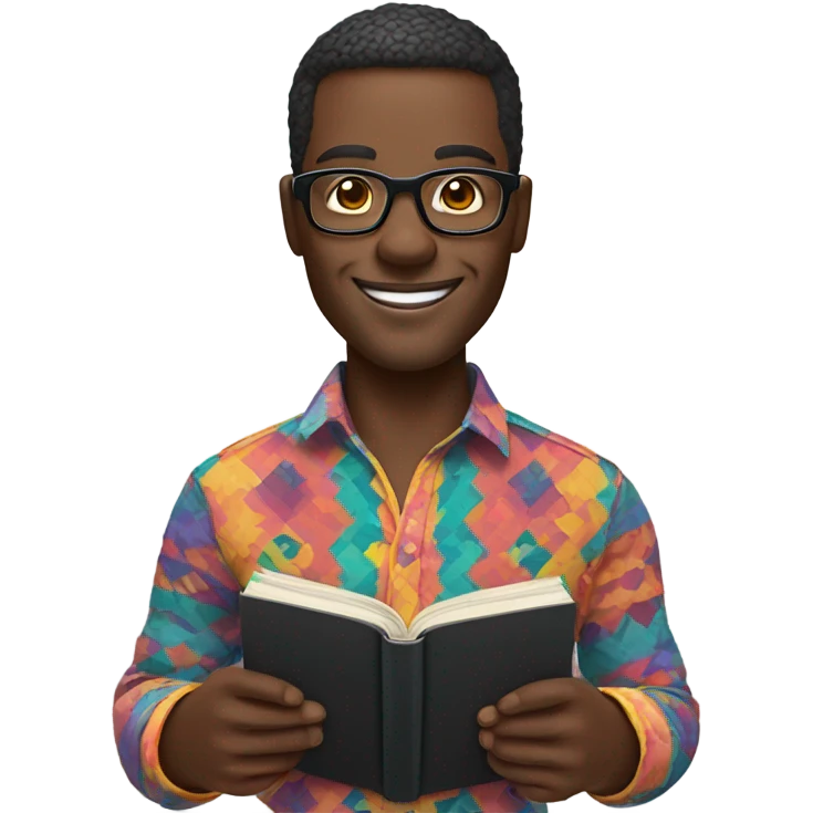 Black guy nerd emoji