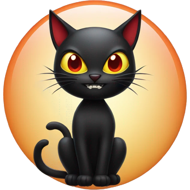Black cat devil emoji