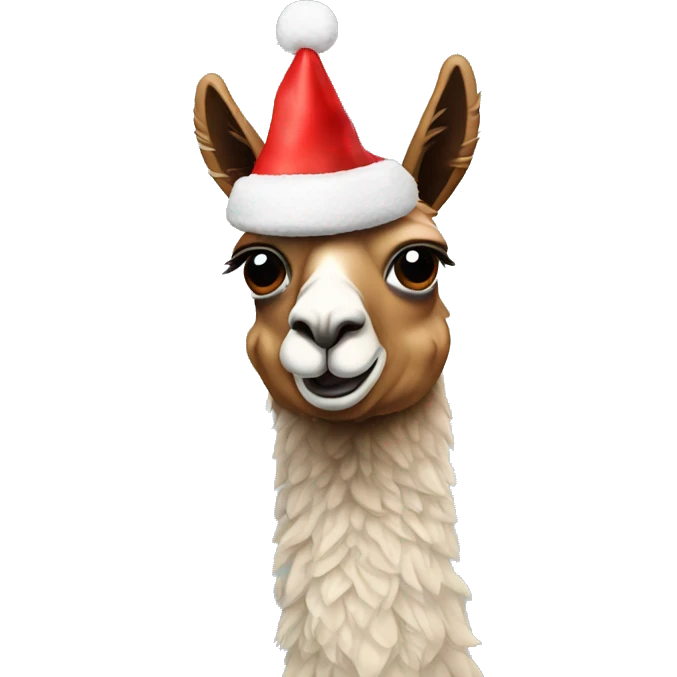 Llama with Christmas hat emoji