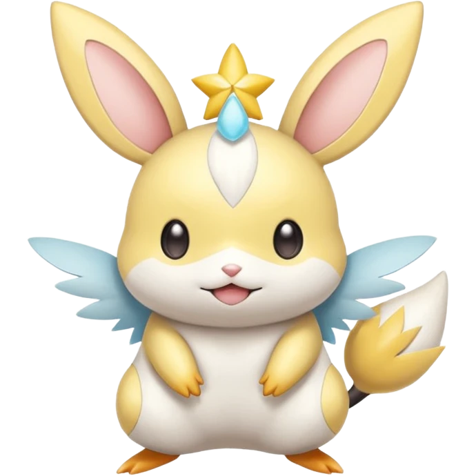 Shiny Pastel Light Pale Divine Angelic Epic Legendary Cute Realistic Whitish Emolga-Victini-Pichu-Dedenne-Togedemaru-fusion emoji
